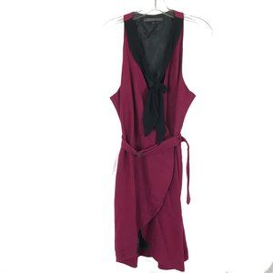 Large Kate Sylvester Wool Front Tie Wrap Dress